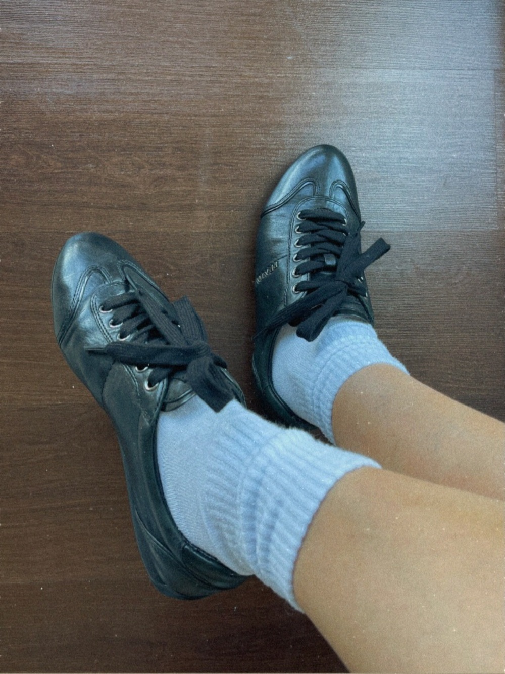 Prada Montecarlo Logo Plaque Black Leather Low-Top Lace Up Trainers 35.5 - Picture 2 of 15